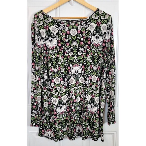 J. Jill Wearever Collection Floral Long Sleeve Top Size XL - Picture 1 of 7